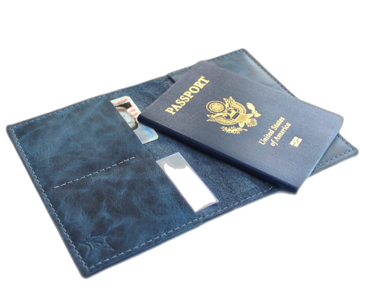 Denim Blue Passport Holder – Thinleatherdesign