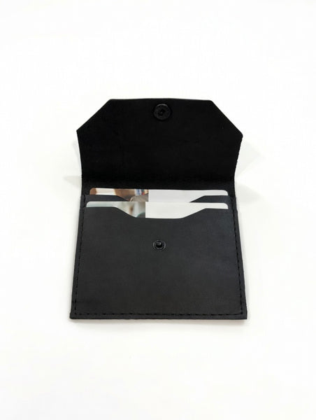 Black Leather Clutch Tract Holder Gunmetal