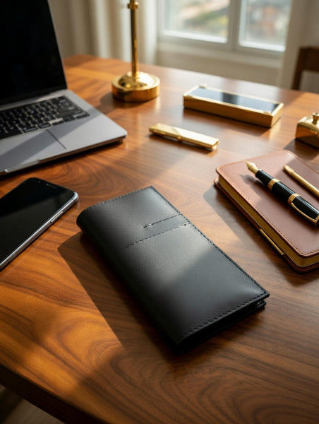 Large Black Leather Tract Holder