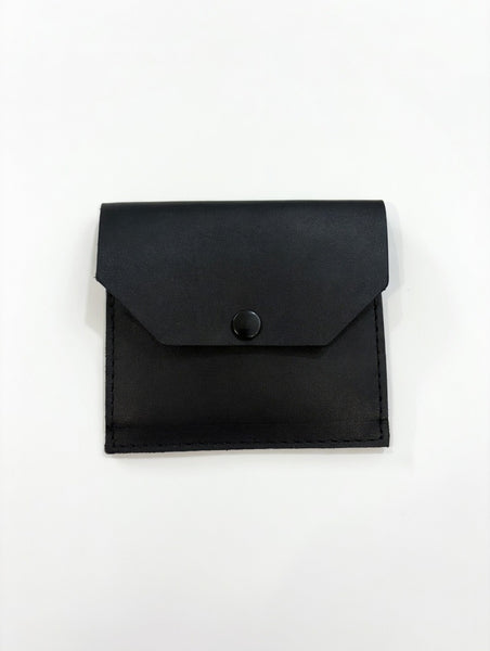 Black Leather Clutch Tract Holder Gunmetal
