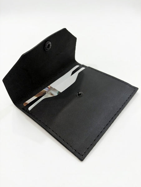 Black Leather Clutch Tract Holder Gunmetal