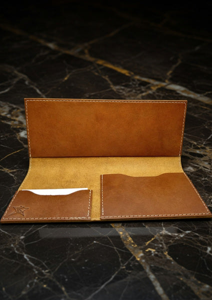 Large Cognac Leather Tract Holder