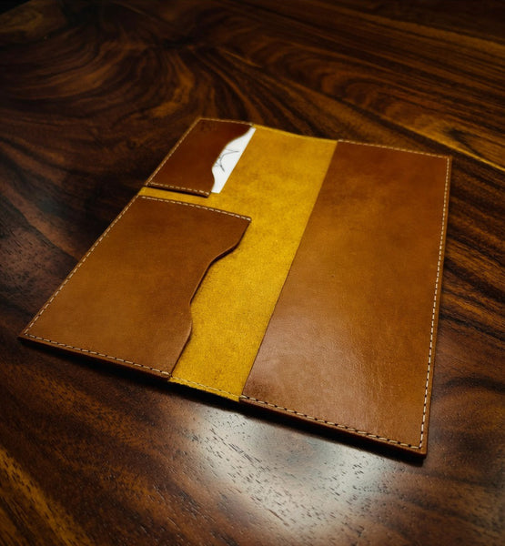 Large Cognac Leather Tract Holder