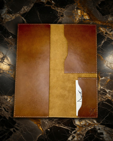 Large Cognac Leather Tract Holder