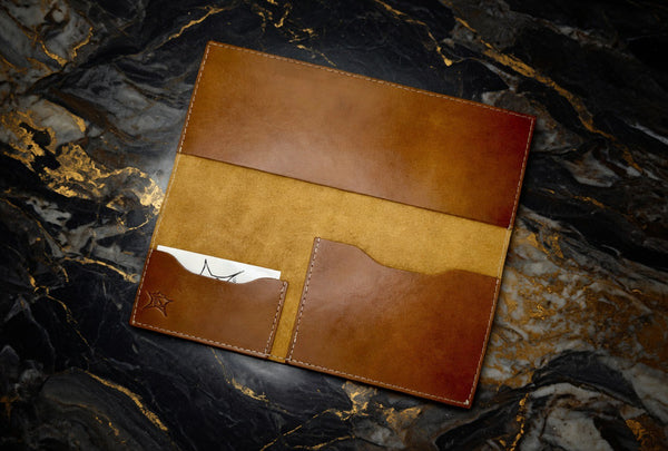 Large Cognac Leather Tract Holder