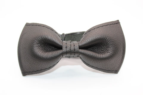 Black Leather Bow Tie
