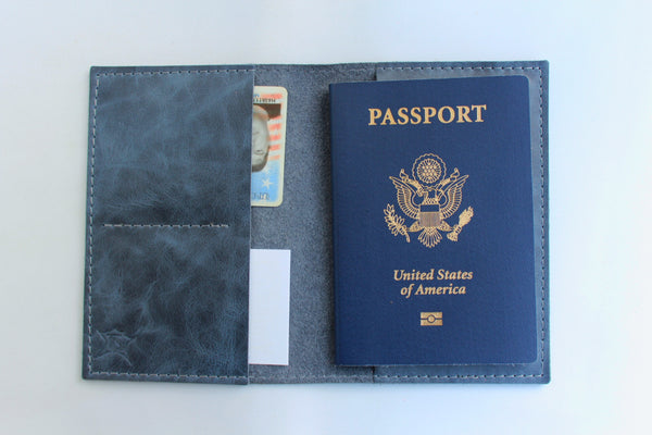 Denim Blue Passport Holder
